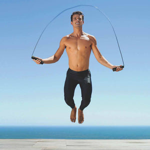 Grey jump rope wrapped up