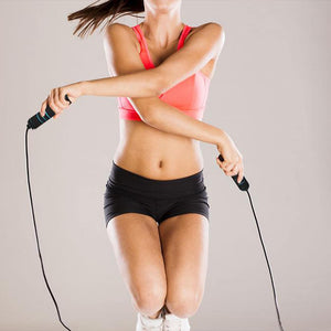 Grey jump rope wrapped up