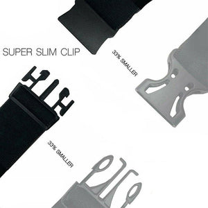 Black waist pack with an iphone inside