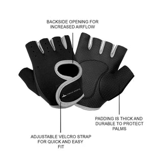 One grey pair of fitness gloves