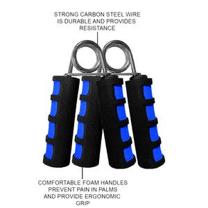 Pair of blue hand grip strengtheners